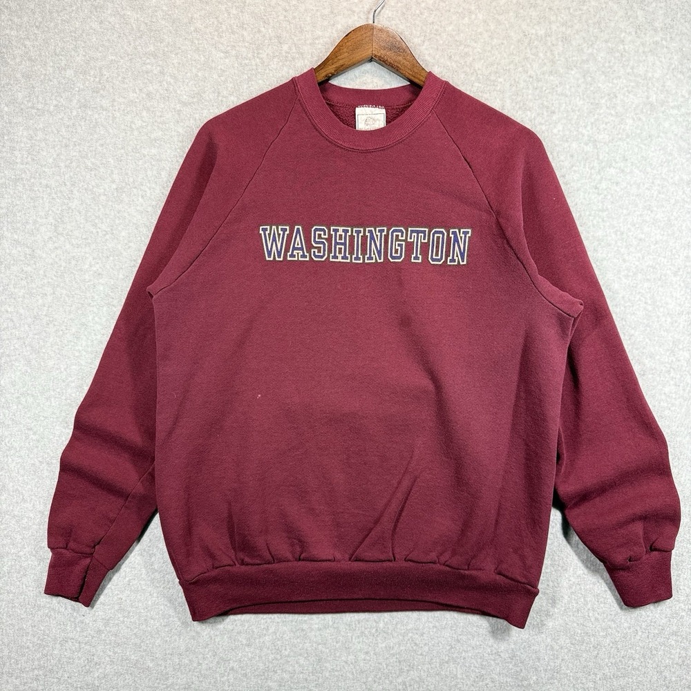 Vintage 90s Made In USA‎ Washington Sweatshirt Adult XL Burgundy Beaver Creek